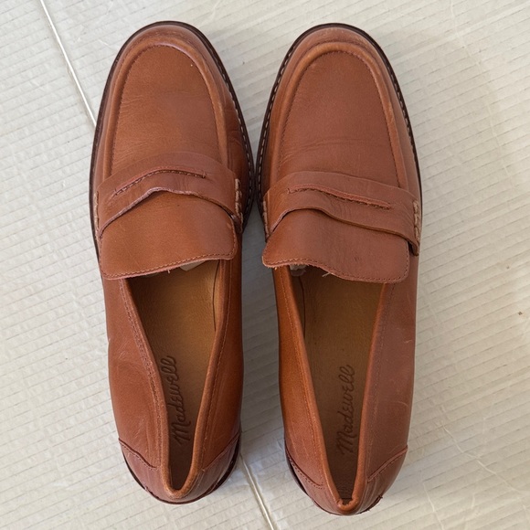 Madewell Corinne Lugsole Penny Loafers Sz 9.5 Business Casual Preppy Leather - Picture 5 of 13